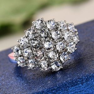 White Crystal Swarovski Cluster Ring